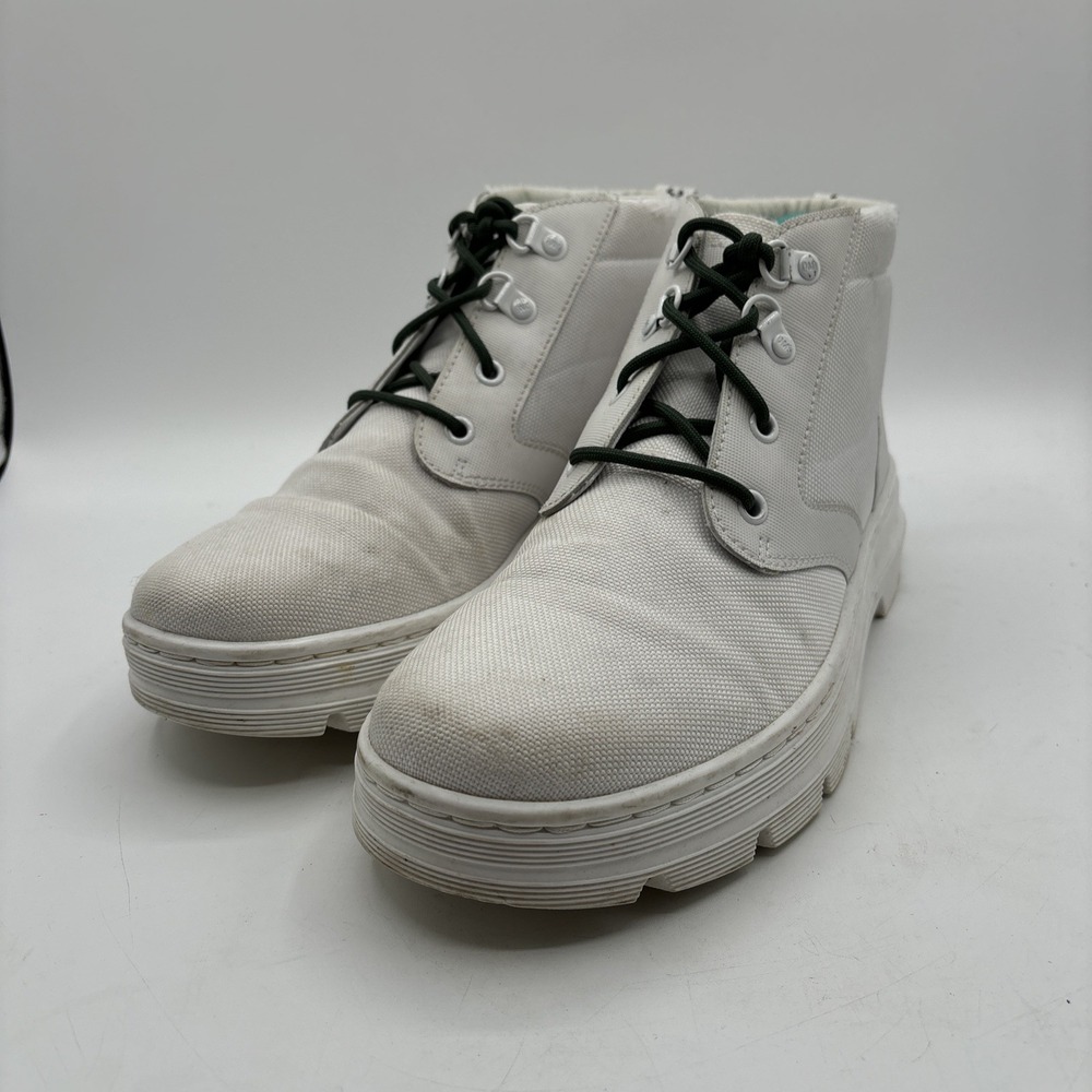 Dr Martens Combs Bonny W Boots White Women's Size 9 AW004 Green Laces